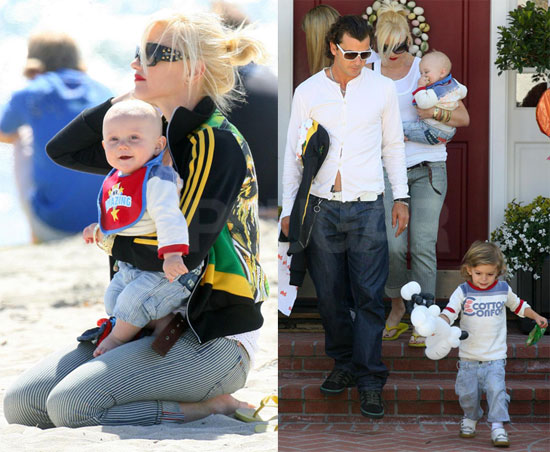 Gwen and Her Boys at The Beach