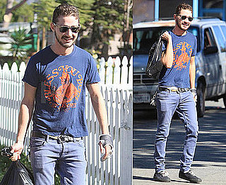 Photos of Shia LaBeouf Riding a Bike in Los Angeles