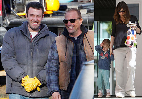 Photos of Ben Affleck and Kevin Costner Filming The Company Men in Boston, Jennifer Garner and Violet in LA