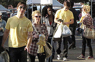 Photos of Drew Barrymore and Justin Long at the Melrose Trading Post at Fairfax High School