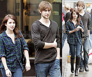 Photos of Chace Crawford and Emma Roberts Filming Twelve in NYC