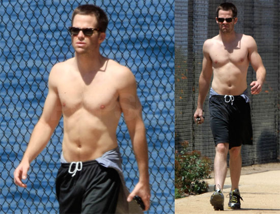 Shirtless Chris Pine