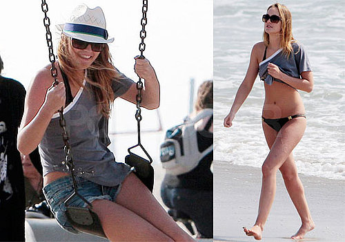 Photos of Leighton Meester and Emmy Rossum in Bikinis on the Beach