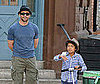 Photo Slide of Hugh Jackman in NYC with His Son