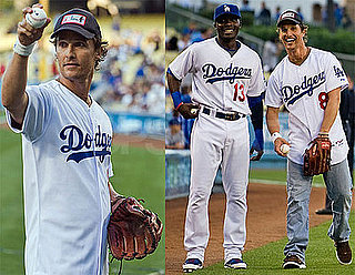 Photos of Matthew McConaughey Throwing Out the Ceremonial First Pitch At Dodger Stadium