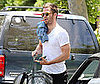Slide Photo of Chris Pine Walking in LA With a Pen in His Mouth