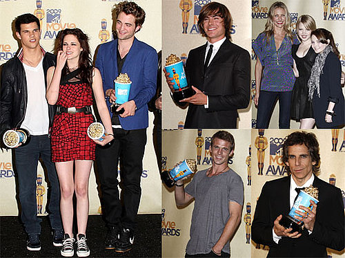 Photos of Robert Pattinson, Kristen Stewart, Taylor Lautner, Cameron Diaz, Ben Stiller, Zac Efron at 2009 MTV Movie Awards