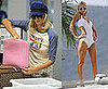 Paris in Swimsuit, at LAX