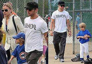 Photos of Ryan Phillippe, Abbie Cornish, Deacon and Ava Phillippe at Little League Baseball Game in LA