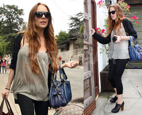Lindsay Lohan Leaving Samantha's House