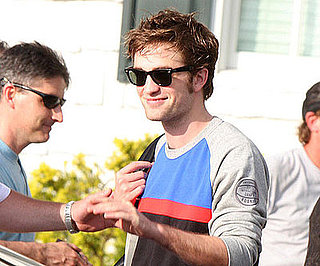 Slide Photo of Robert Pattinson Wearing a Sweatshirt on the Set of Remember Me