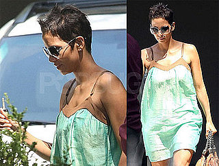 Photos of Halle Berry Wearing a Green Dress in LA