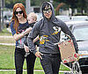 Slide Photo of Ashlee Simpson, Pete Wentz, Bronx Wentz on Father's Day Carrying a Box
