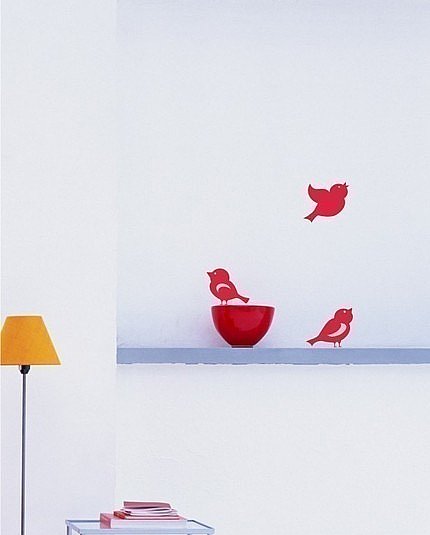 3 Little Birdies Vinyl Wall Decal ($8) 