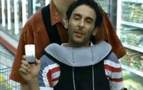 Boost Mobile's New Commercial Shows a Man Carrying Another Man in a Baby Carrier
