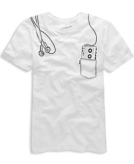 T-Shirt Printed With Earbuds and a Cassette Player From Forever 21