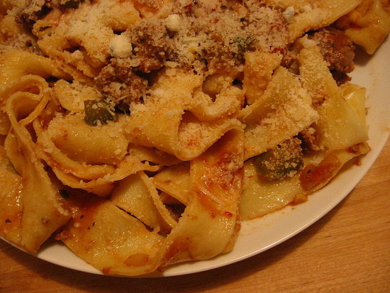I threw together a quick beef bolognese sauce with ingredients that I had on hand. 