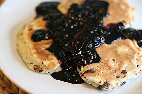 Recipe for Chocolate Chip Pancakes With Blueberry Syrup