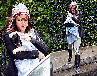 Rachel Keeps One Furry Little Head Out of the Rain