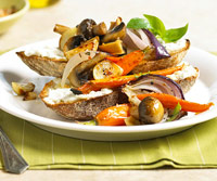Fast & Easy Dinner: Skillet Vegetables on Cheese Toast