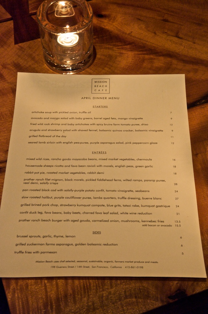 The menu The menu