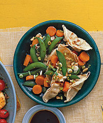 Fast & Easy Dinner: Pot Sticker Salad With Snap Peas Fast & Easy Dinner: Pot Sticker Salad With Snap Peas