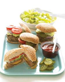Fast and Easy Dinner: Cheddar-Stuffed Burgers Fast and Easy Dinner: Cheddar-Stuffed Burgers