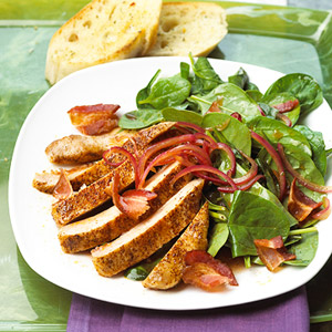 Fast & Easy Dinner: Spinach Salad With Chili Pepper Chops Fast & Easy Dinner: Spinach Salad With Chili Pepper Chops