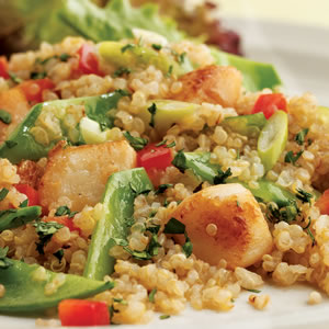 Fast & Easy Dinner: Quinoa Salad With Scallops & Snow Peas