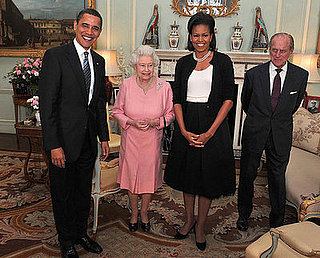 Michelle and Barack Obama with Queen Elizabeth II