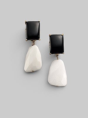 Bounkit - Onyx and Jade Drop Earrings - Saks.com