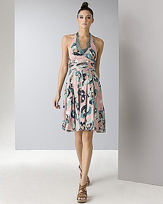 Catherine Malandrino Women's Rose Print Trapeze Dress