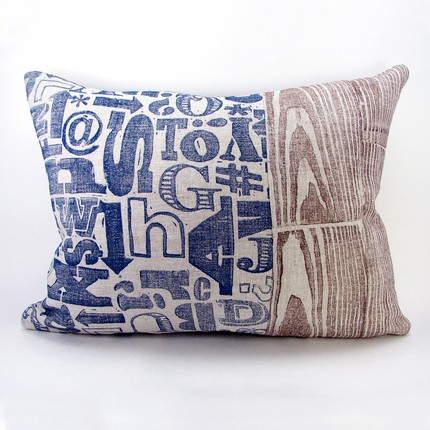 Block Printed Linen Pillow Cover by 1girl1boy on Etsy
