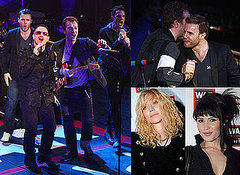 Photos of Coldplay's Chris Martin Performing With Bono, Brandon Flowers and Gary Barlow For War Child