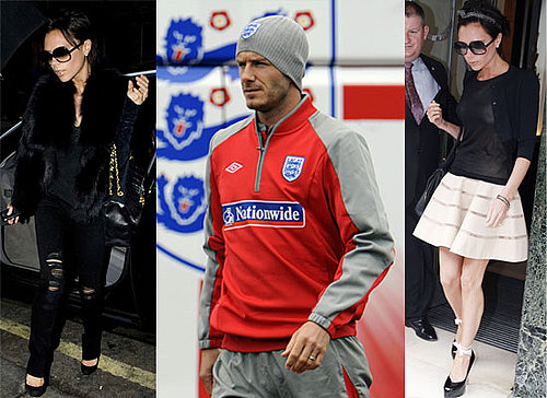 Photos Of Victoria Beckham Out In London and David Beckham Training For England Vs Andorra Football Match
