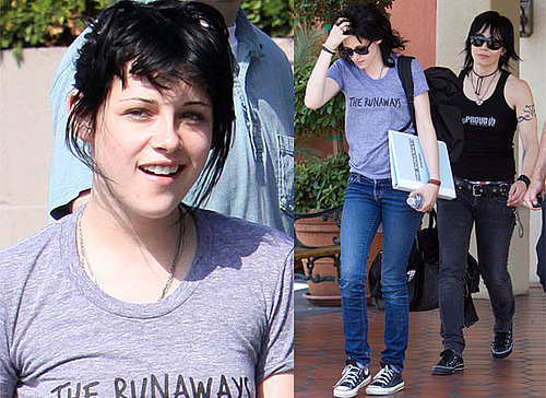 Photos of Kristen Stewart With a Runaways T-Shirt on, With Joan Jett
