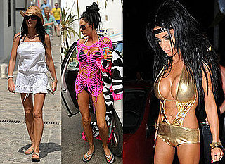 Photos of Jordan aka Katie Price in Gold Bikini and Pink Mesh in Ibiza With Anthony Lowther