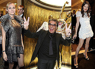 Roberto Cavalli Boutique in Paris, Diane Kruger, Milla Jovovich, Peaches Geldof, Jade Jagger