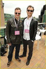 gorgeous Jude Law at Wimbledon along with his son and actor Johnny lee Miller