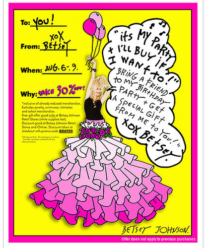 It’s Betsey Johnson's Birthday - Take 30% Off Starting Tomorrow!