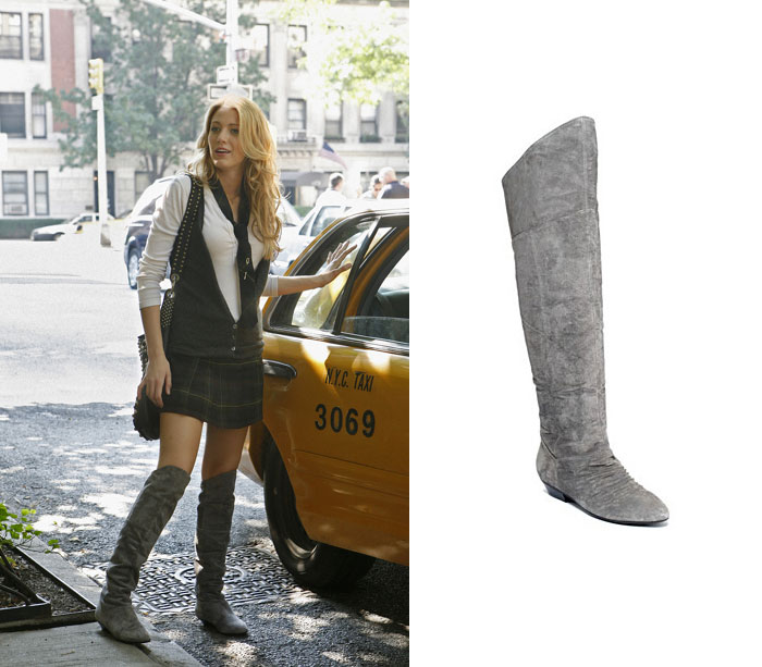 Found! Serena van der Woodsen's Grey Suede Over-the-Knee Boots Found! Serena van der Woodsen's Grey Suede Over-the-Knee Boots