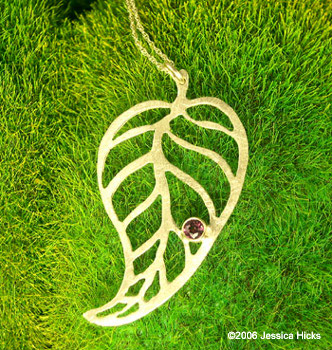 14k_leaf_necklace_garnet 14k_leaf_necklace_garnet