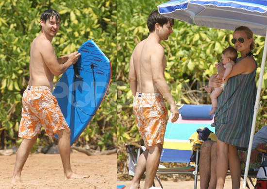 Tobey Shows His Girls How Boogie Boarding is Done