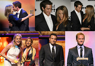 Jake Awards Jennifer at the GLAAD Awards