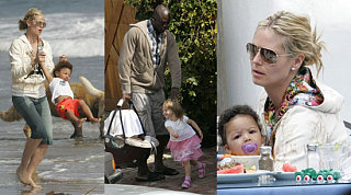 Heidi & Seal Bring Their Puppies to the Beach