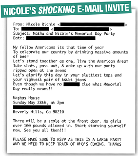 Nicole Celebrates Memorial Day By Being Obnoxious