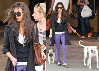 Alba's Got Her Two Boys On Short Leashes