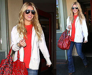 Jessica Simpson Caught Red Accessorized