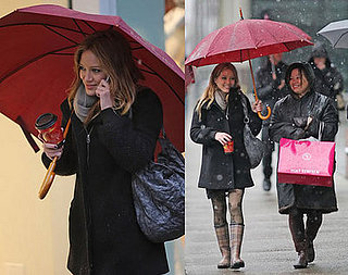 Hilary Puts Her Rain Gear to Work