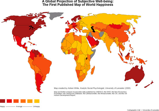 Is Your Country Happy? The World Map of Happiness
